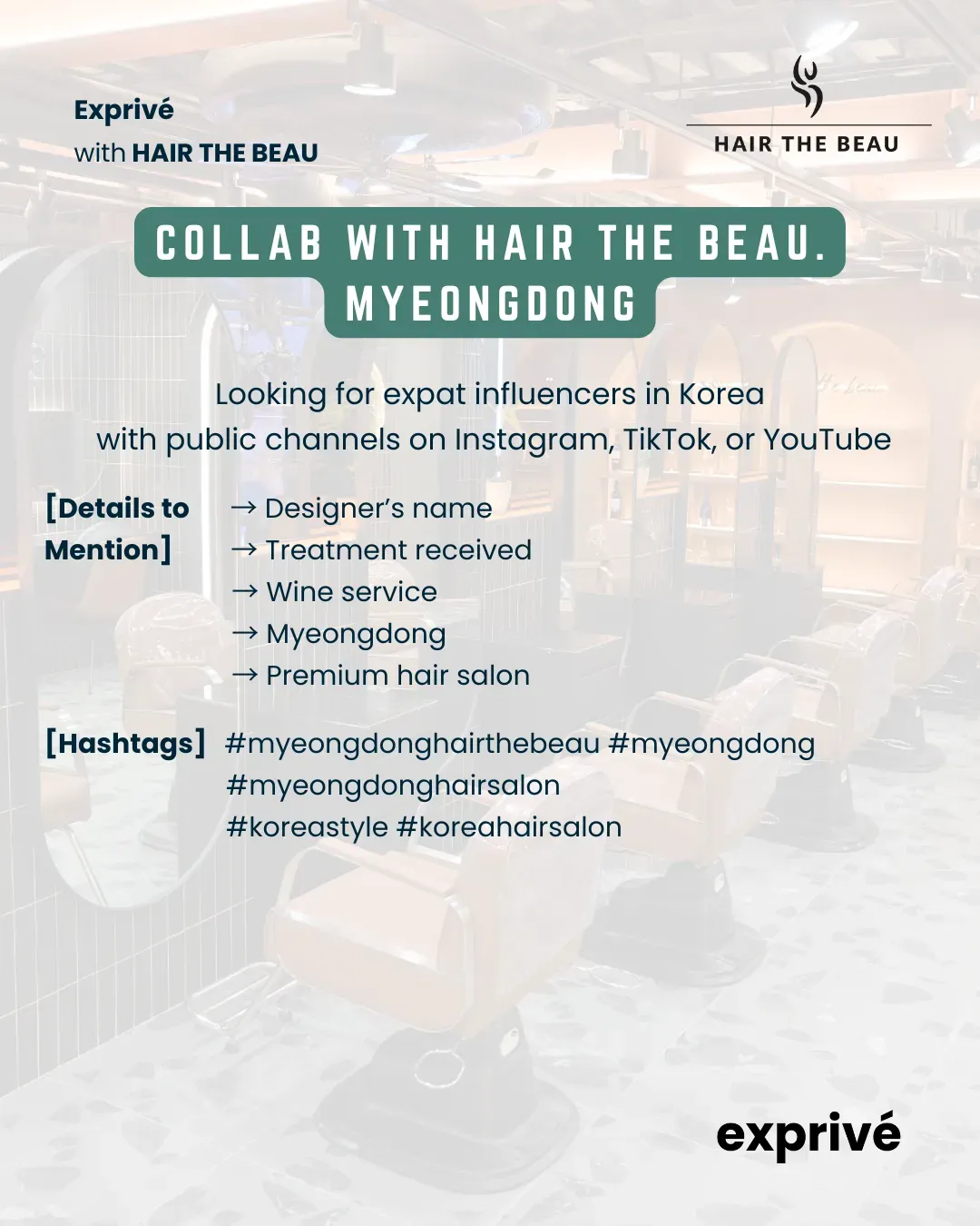 [HAIR THE BEAU. Myeongdong] Collab