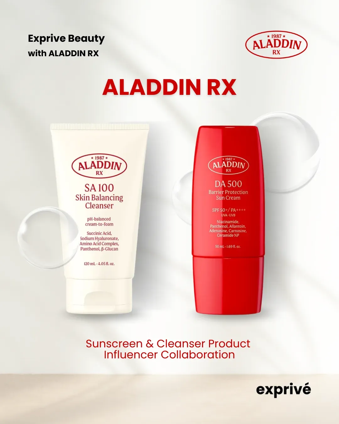 ALADDIN RX - коллаб солнцезащитных и очищающих средств