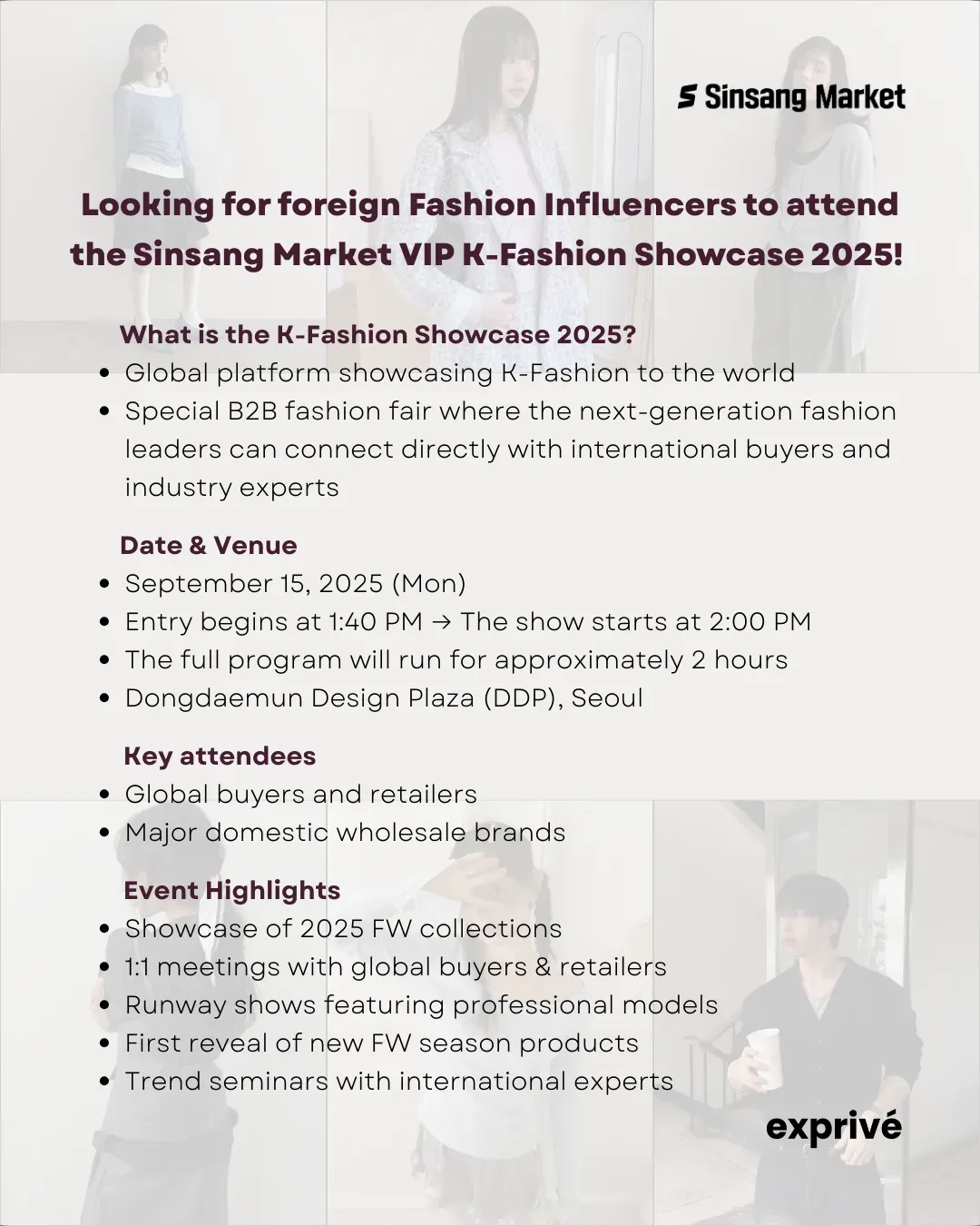 BIG Fashion Influencers for the SINSANG MARKET VIP K-Fashion Showcase 2025