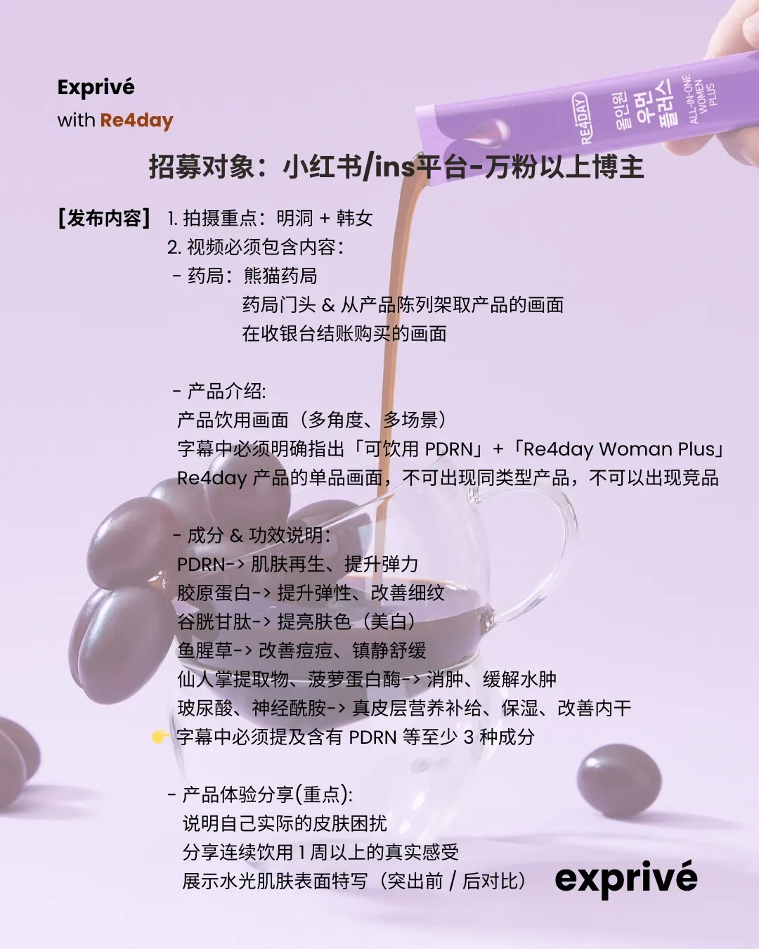 Re4day 液态口服补充剂 中文博主招募