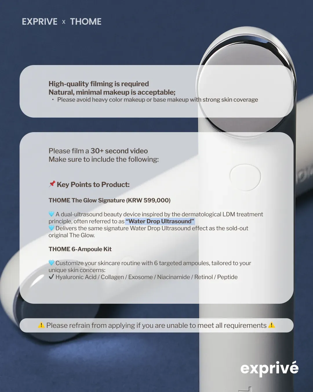 [THOME] The Glow Signature Beauty Device + 6- Ampoule Kit