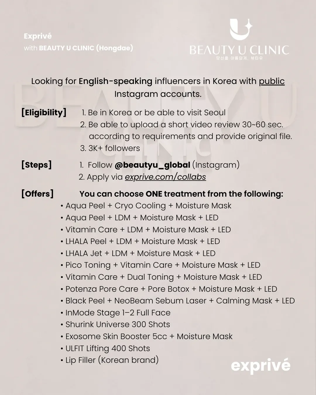 [Beauty U Clinic] Hongdae Collab