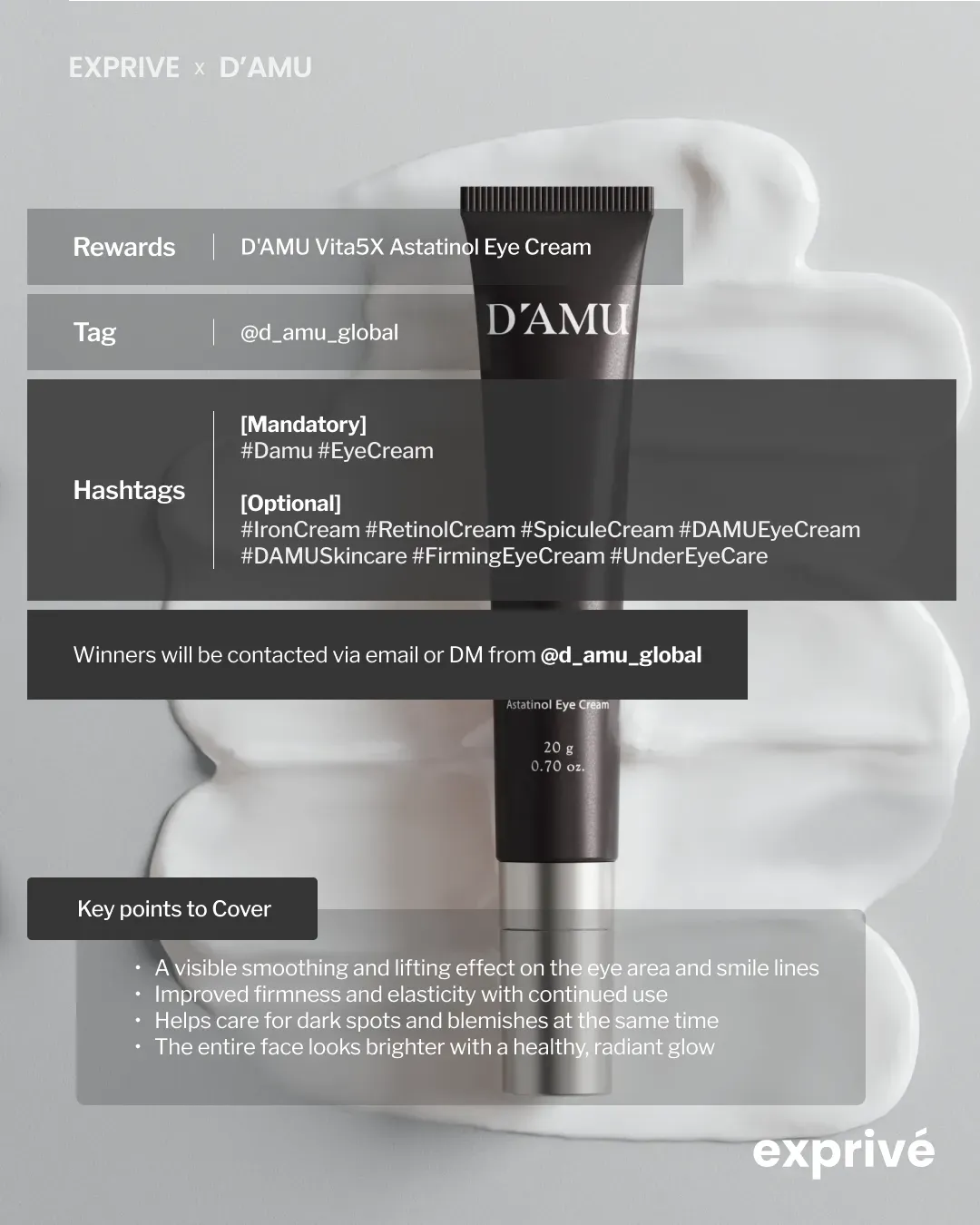 [D'AMU] Vita5X Astatinol Eye Cream