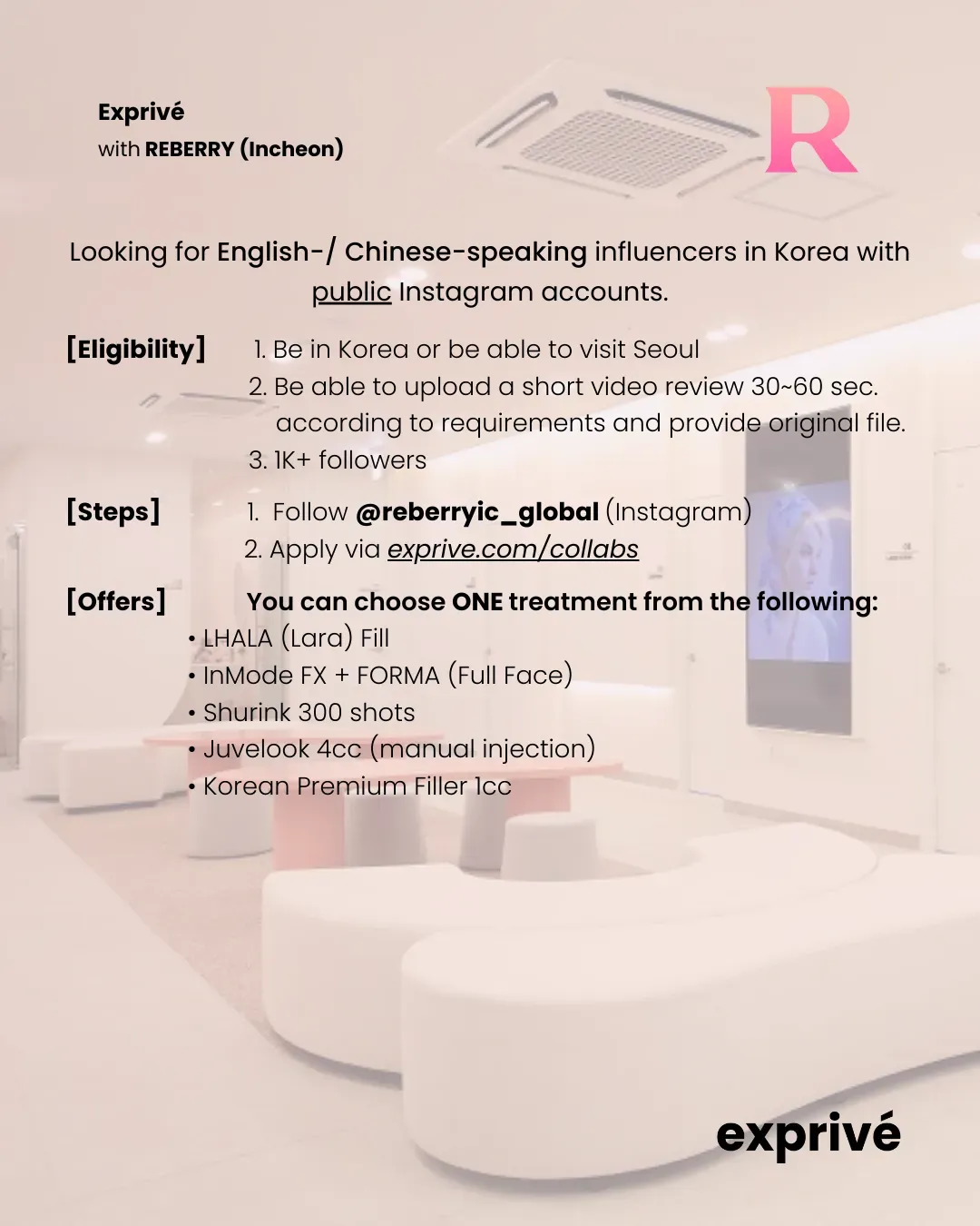 [REBERRY Incheon Airport Branch] English- & Chinese-speaking Influencers