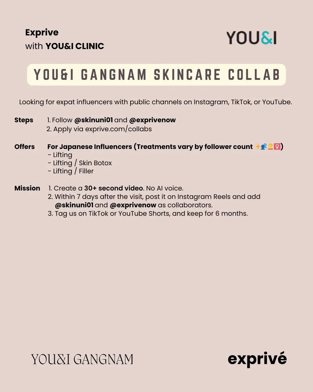 YOU&I GANGNAM Clinic Collab