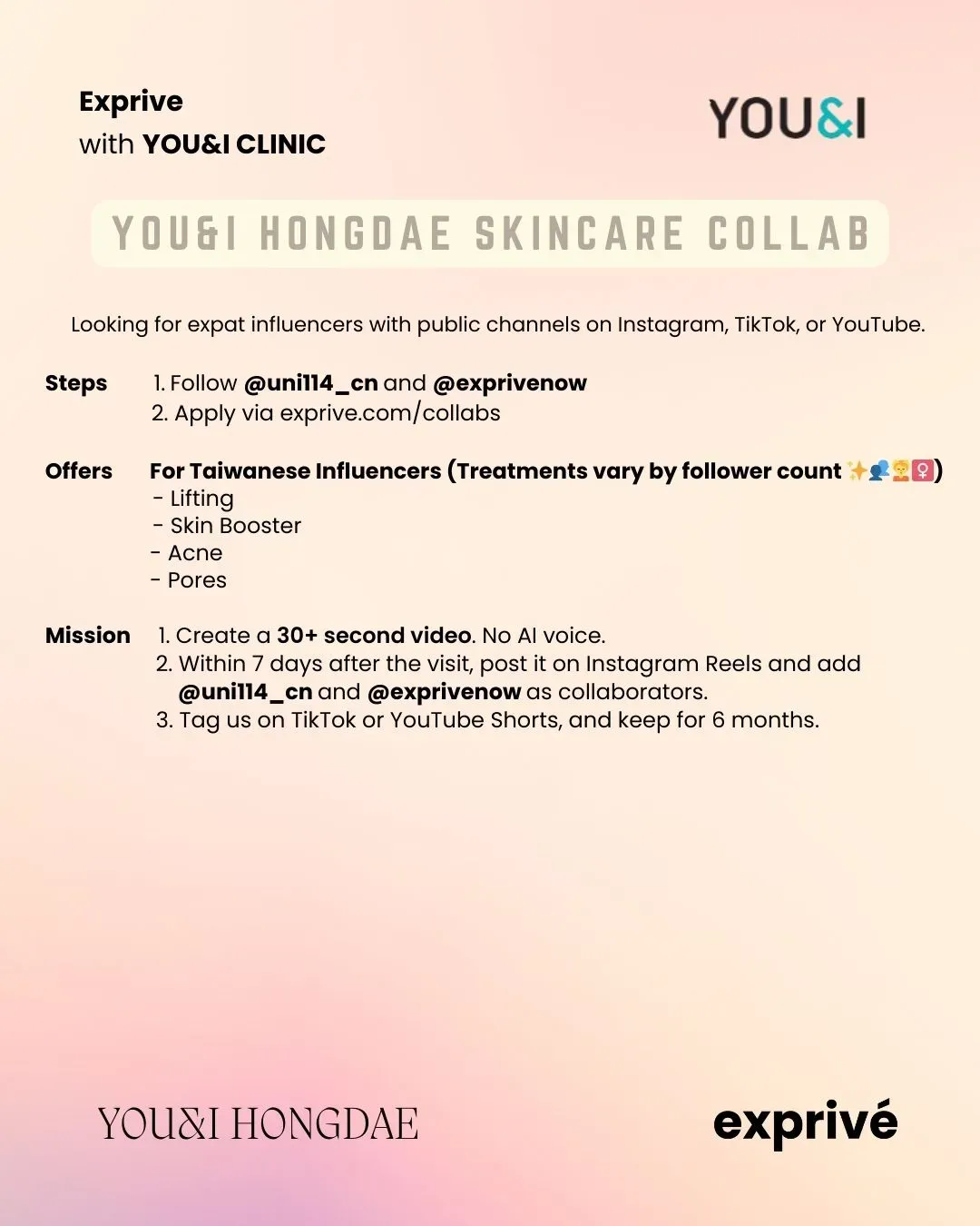 YOU&I HONGDAE–SINCHON Clinic Collab