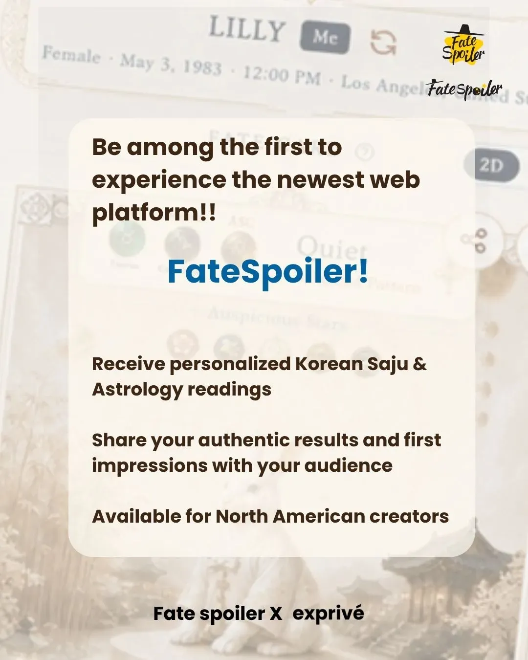 💫 Collaboration Opportunity – Be among the first to try the new Korean Saju web platform FateSpoiler 💫