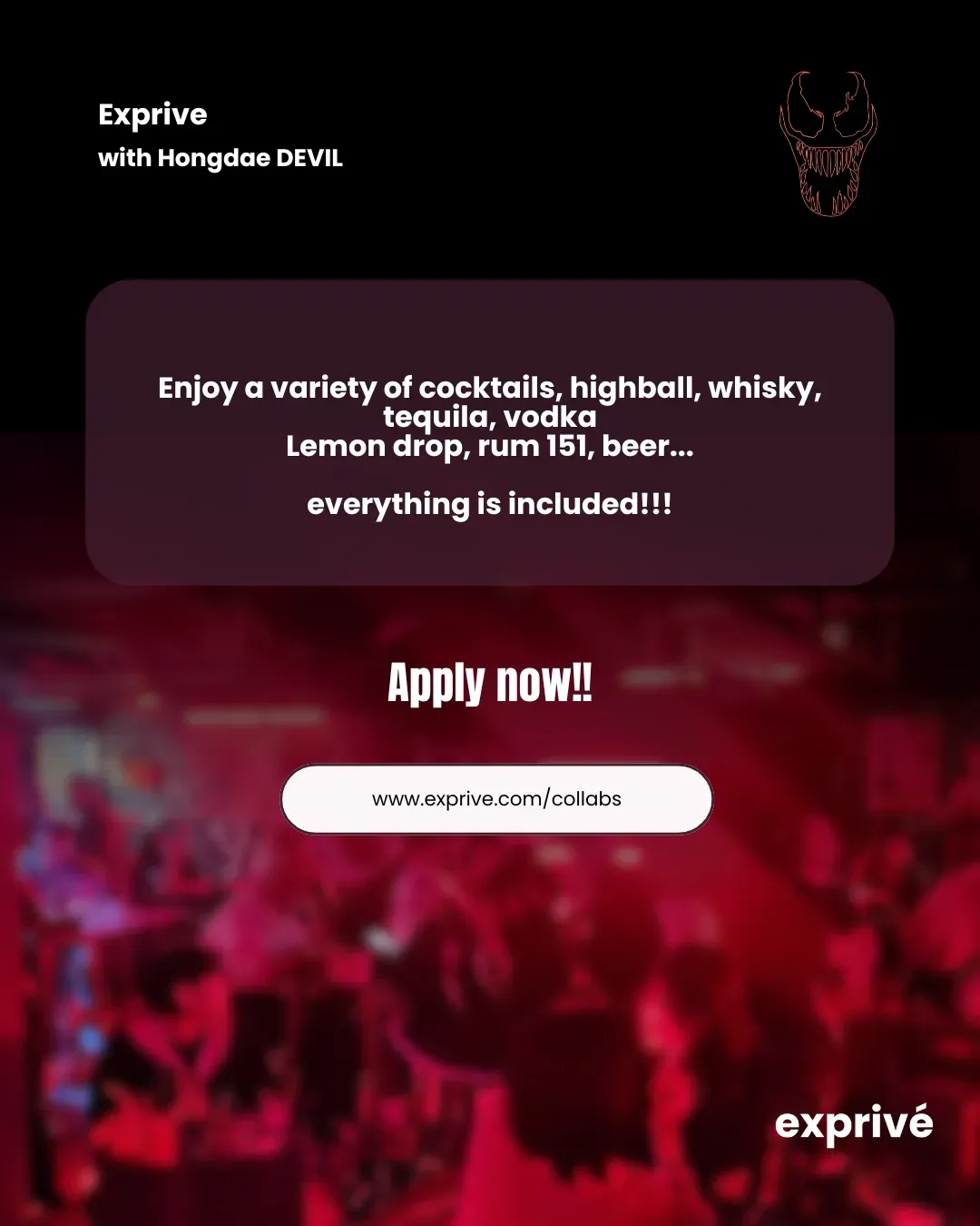 [DEVIL Hongdae] x Exprivé |Cocktail bar collab 