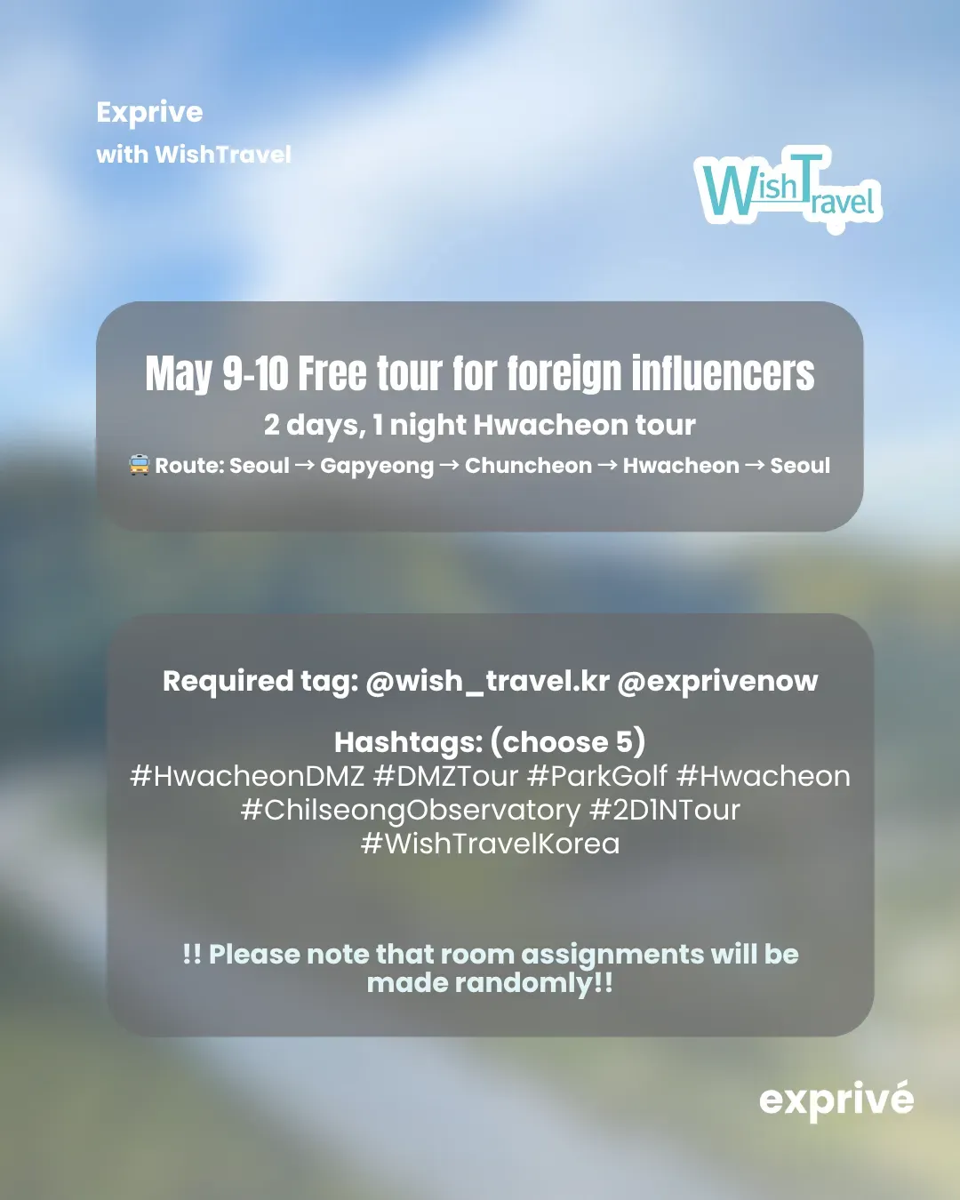 [Wishtravel] x Exprivé | Hwacheon free tour for foreign influencers