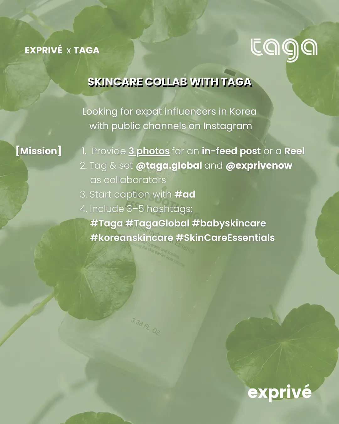 [TAGA] K-beauty skincare brand collab 🌿