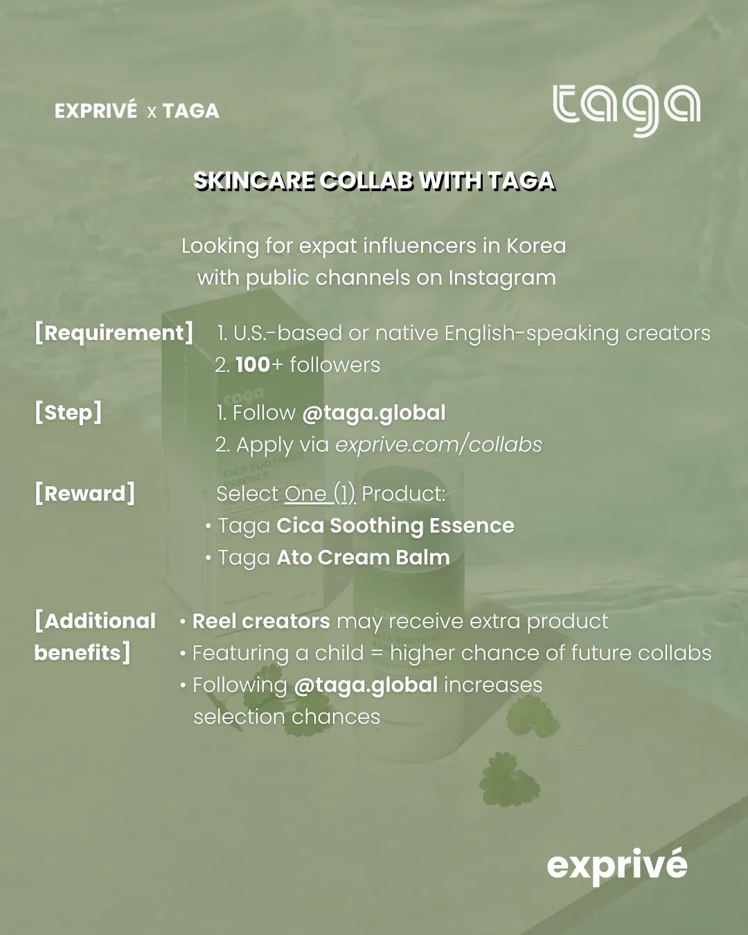 [TAGA] K-beauty skincare brand collab 🌿