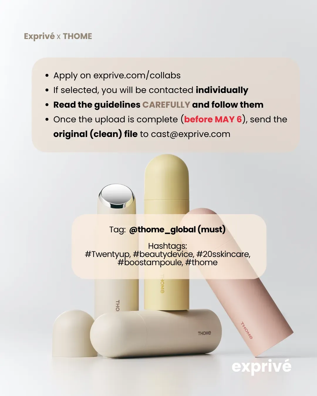 [THOME: TWENTY UP] x Exprivé | exclusive pre-launch beauty device