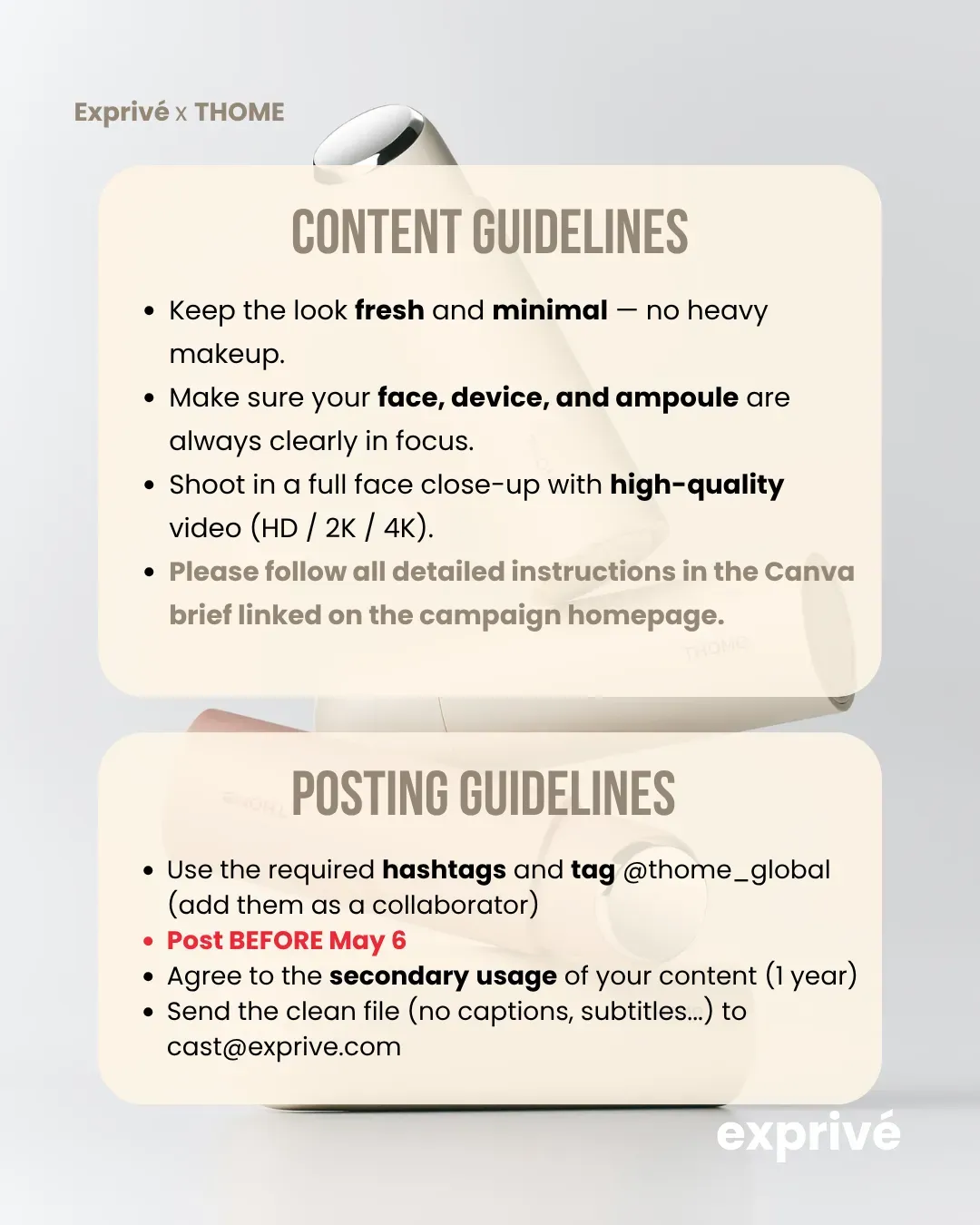 [THOME: TWENTY UP] x Exprivé | exclusive pre-launch beauty device