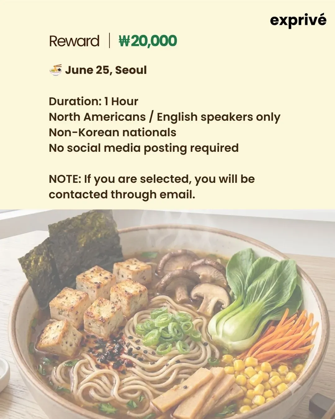 Vegan Ramen Tasting Survey :  Paid