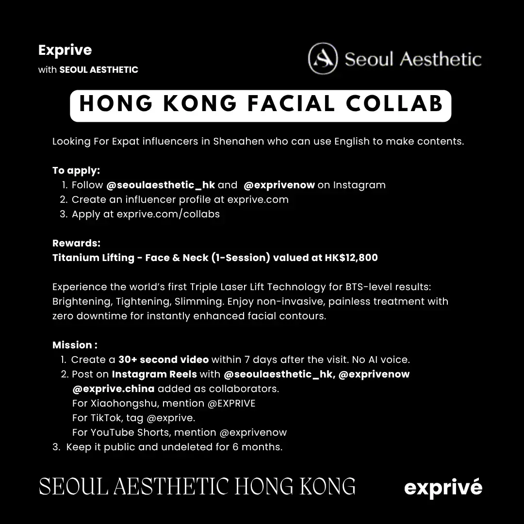 Facial Collab at SEOUL AESTHETIC - Hong Kong 