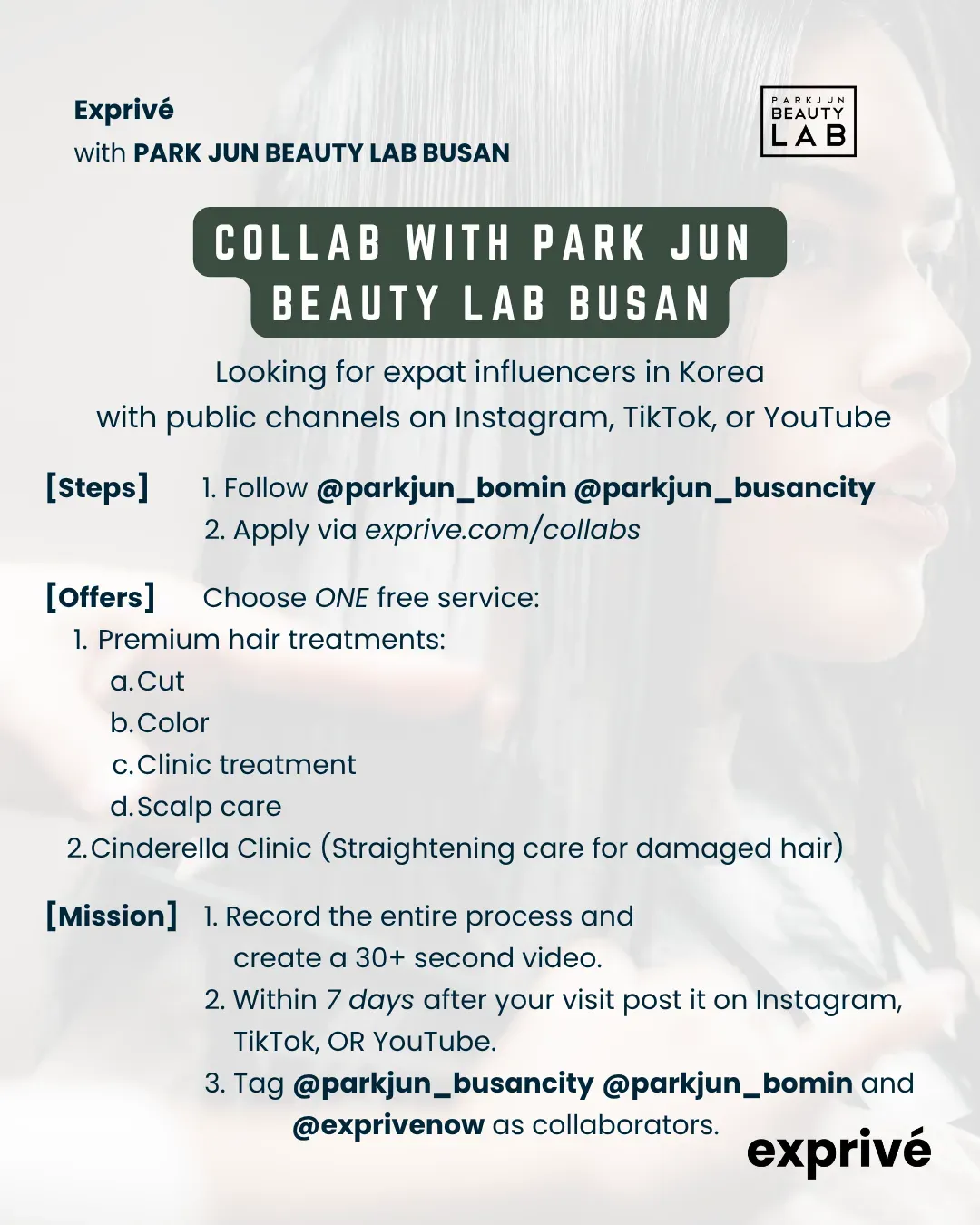 [Park Jun Beauty Lab Busan] x Exprivé | Hair collaboration