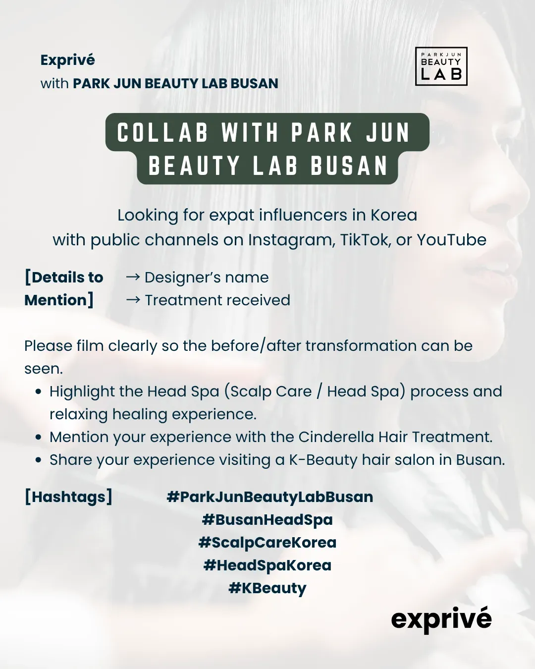[Park Jun Beauty Lab Busan] x Exprivé | Hair collaboration