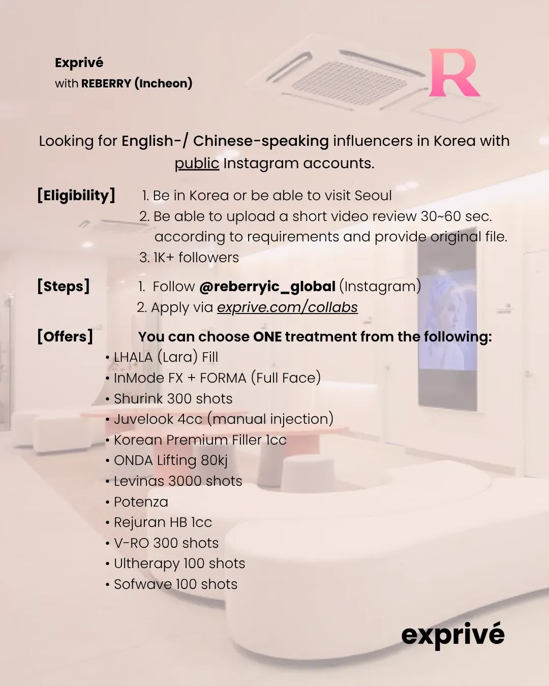 [REBERRY Incheon Airport Branch] English- & Chinese-speaking Influencers