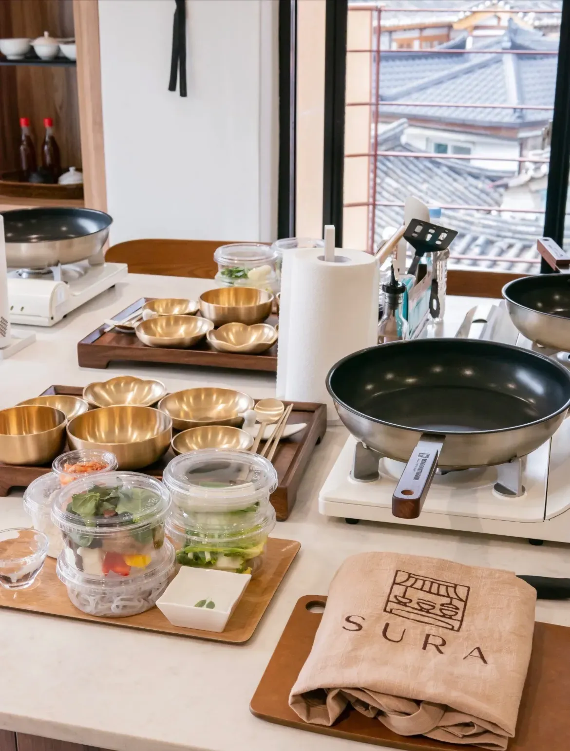 A complimentary 2.5-hour class cooking authentic Korean dishes