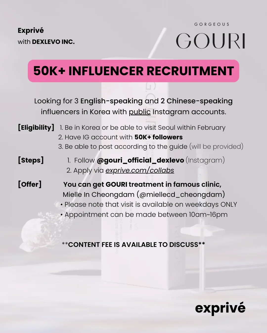 [GOURI] 50K+ Influencers Recruitment